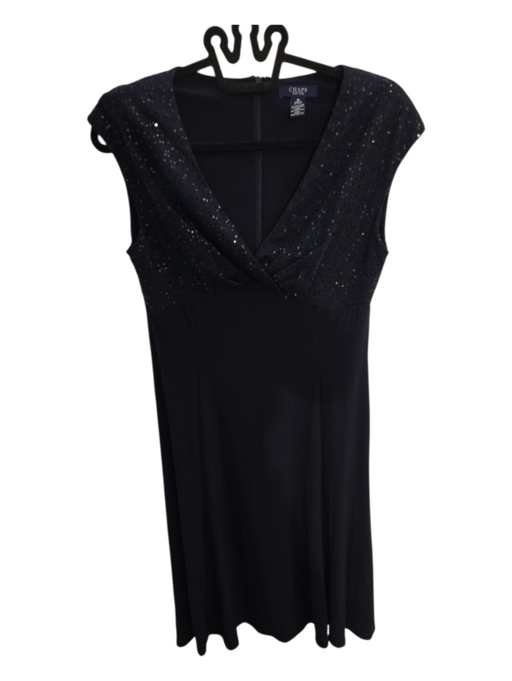 CHAPS Midi Blue Sequin Sleeveless Midi Dress Sz M